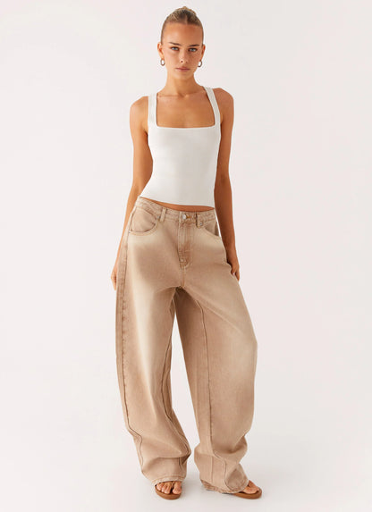 Khalil Baggy Jeans - Tan