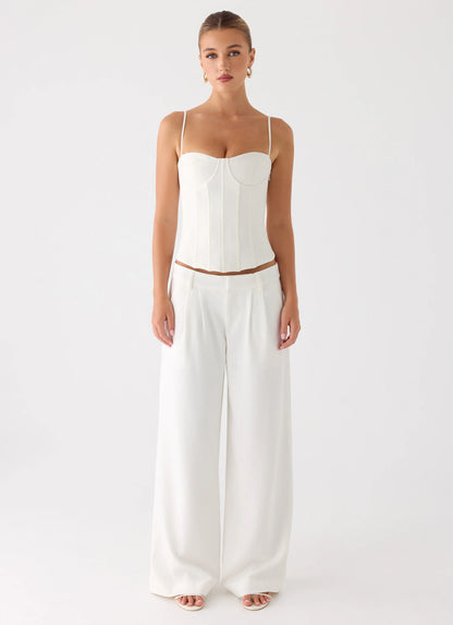 Samuel Low Rise Suiting Pants - White