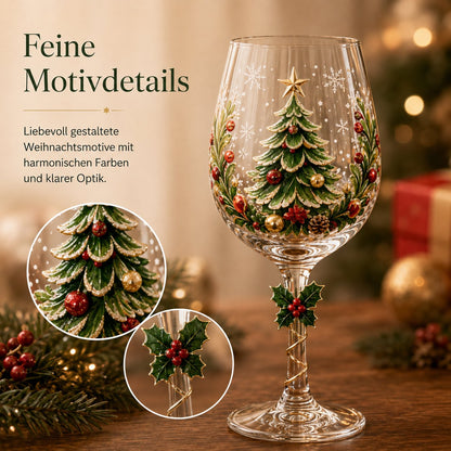 🎄Christmas stemware with a festive motif