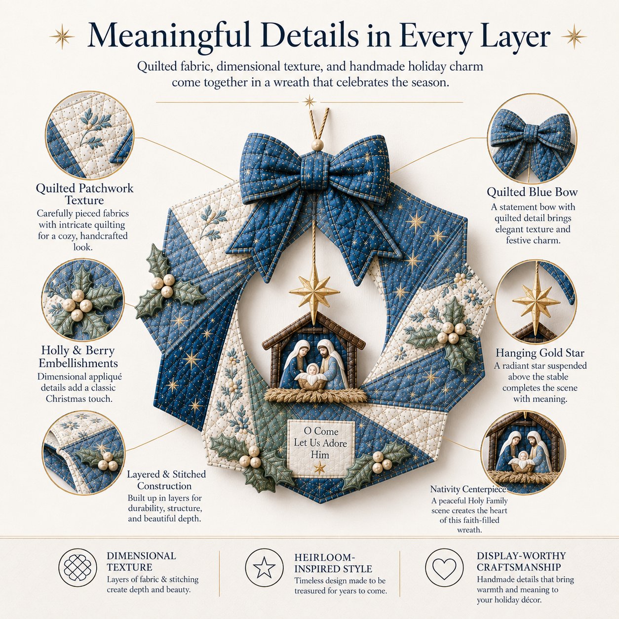 🎄Christmas Fabric Wreath DIY Kit – A Keepsake You’ll Hang with Pride Year After Year💫