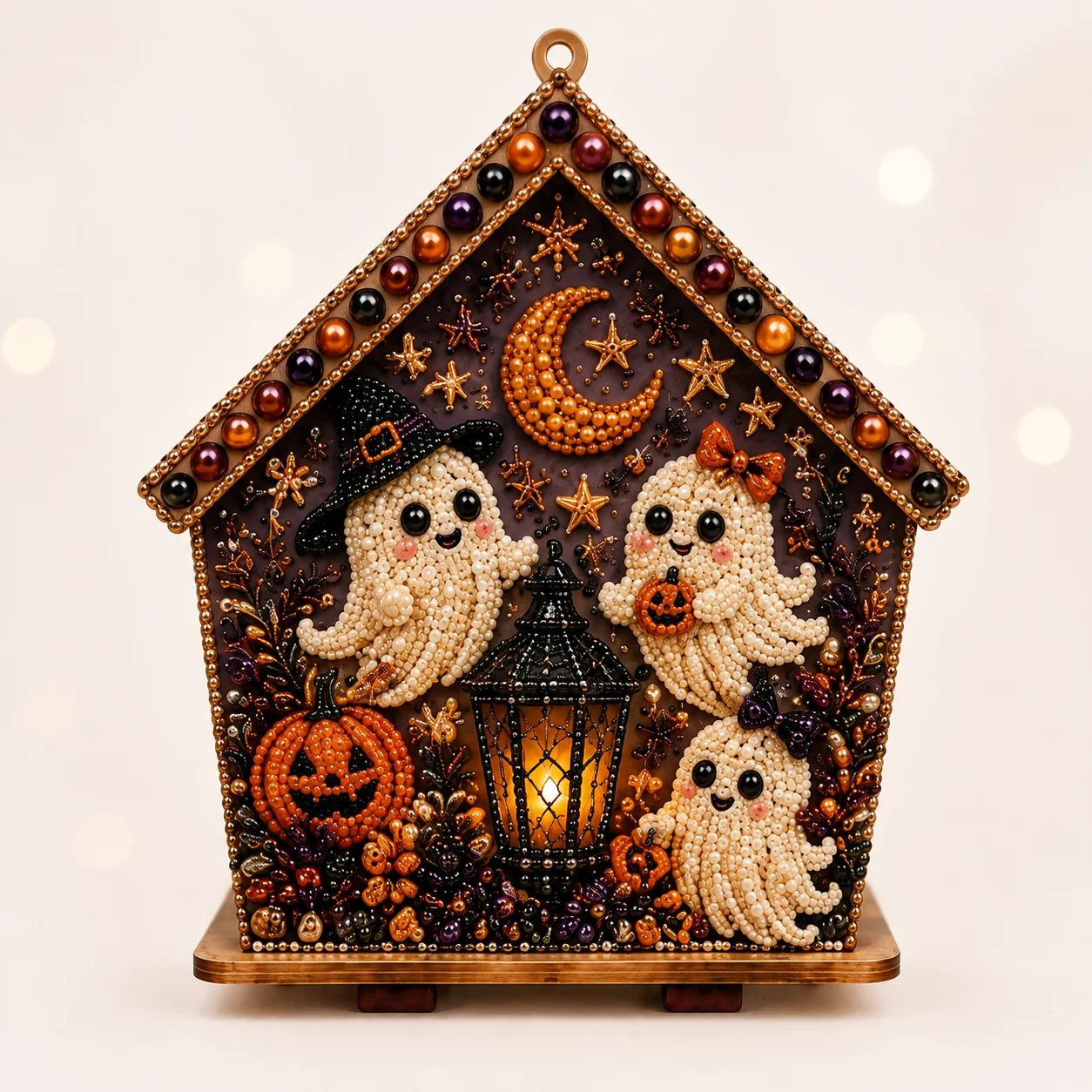 🏚️🎃Moonlit Wooden Cottage 3D Pearl Art Kit Collection | Complete Kit with All Tools & Step-by-Step Guide Included 💕