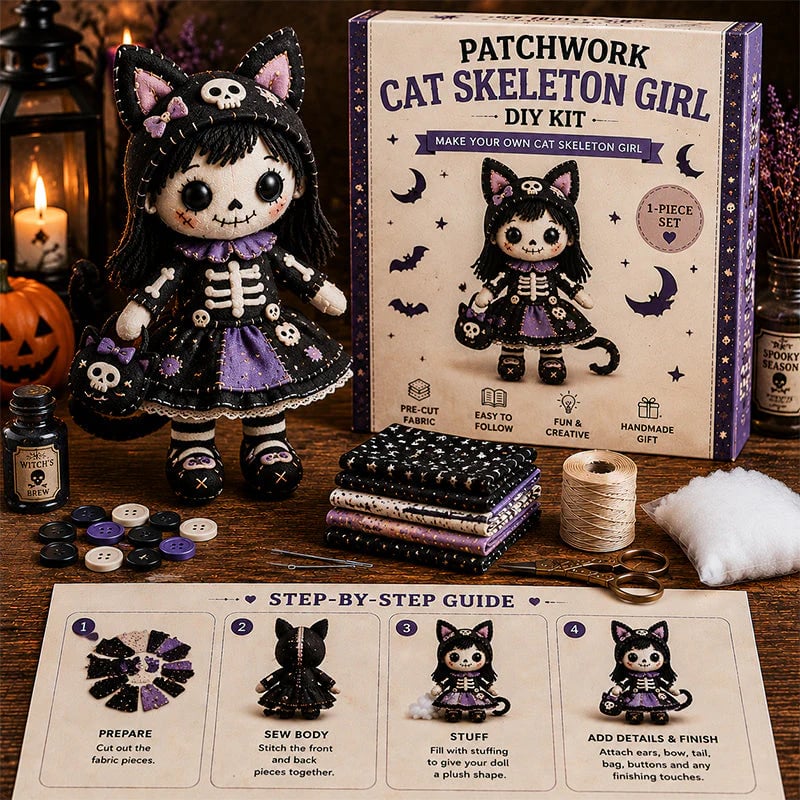 Patchwork Skeleton Witch Girl DIY Kit