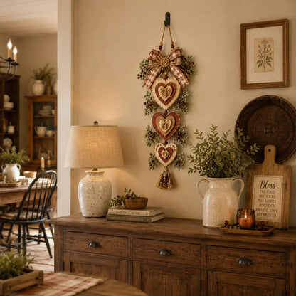 Vintage Farmhouse Layered Heart Wall Hanging