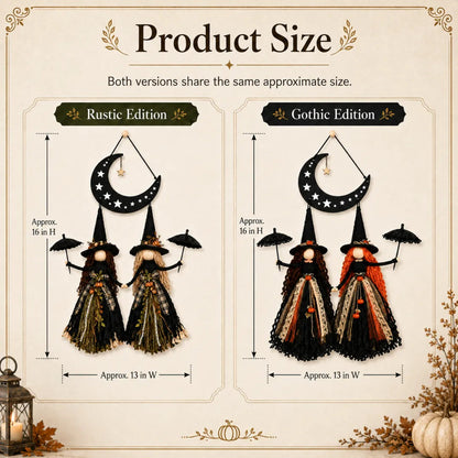 Moonlit Witch Sisters Wall Hanging
