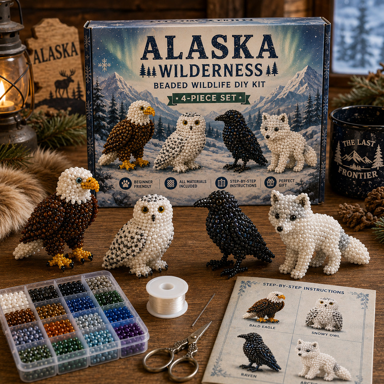 State Wildlife Beaded DIY Kit – 4-Piece Animal Craft Set Collection