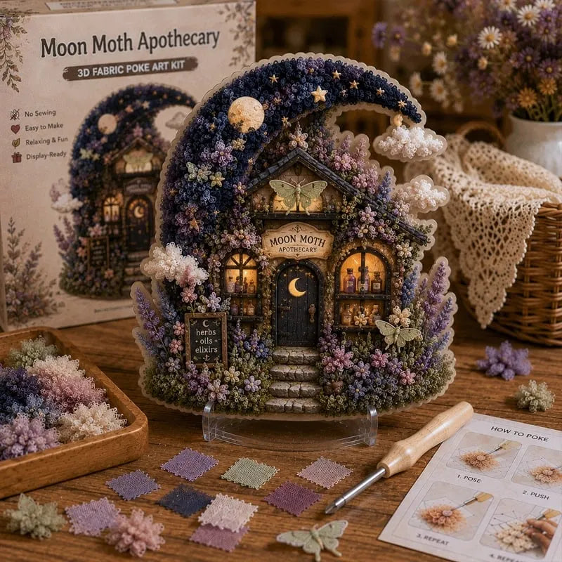 🏡Whimsical Village 3D Fabric Poke Art Kit