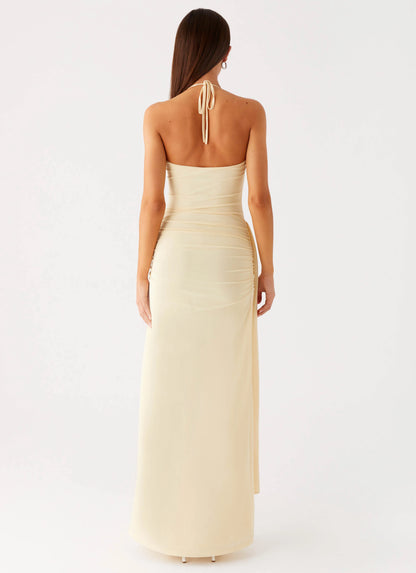 Signal Halter Maxi Dress - Sunny Yellow