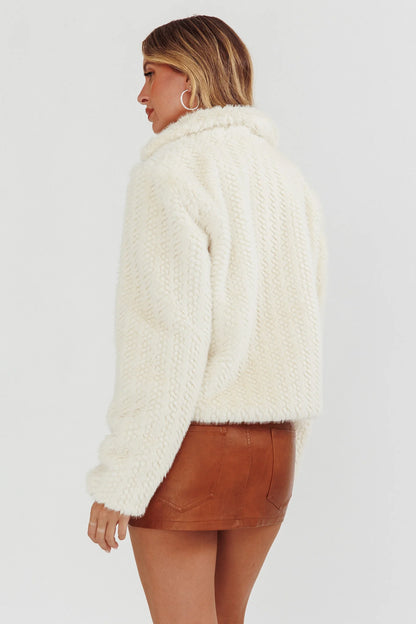 Smoky Mountains Faux Fur Jacket Beige