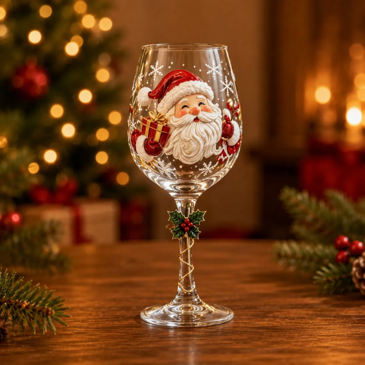 🎄Christmas stemware with a festive motif
