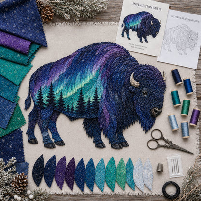 🌌🐺Northern Lights Wildlife DIY Patchwork Kit