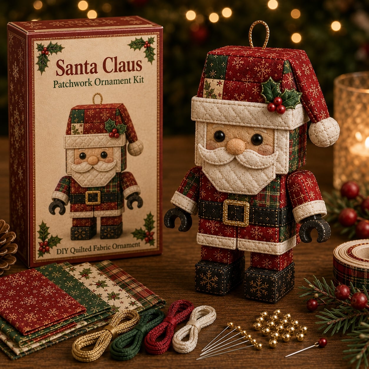 🎅⛄ Christmas Classics Block Figure Patchwork Ornament DIY Kit