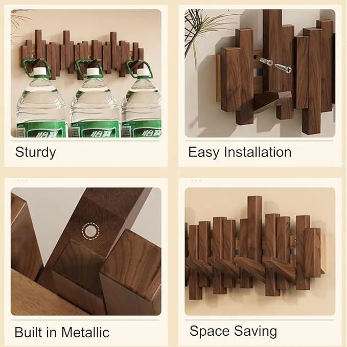 🎹Wall-Mounted Wooden Coat Rack 🎹Piano Key Style Design