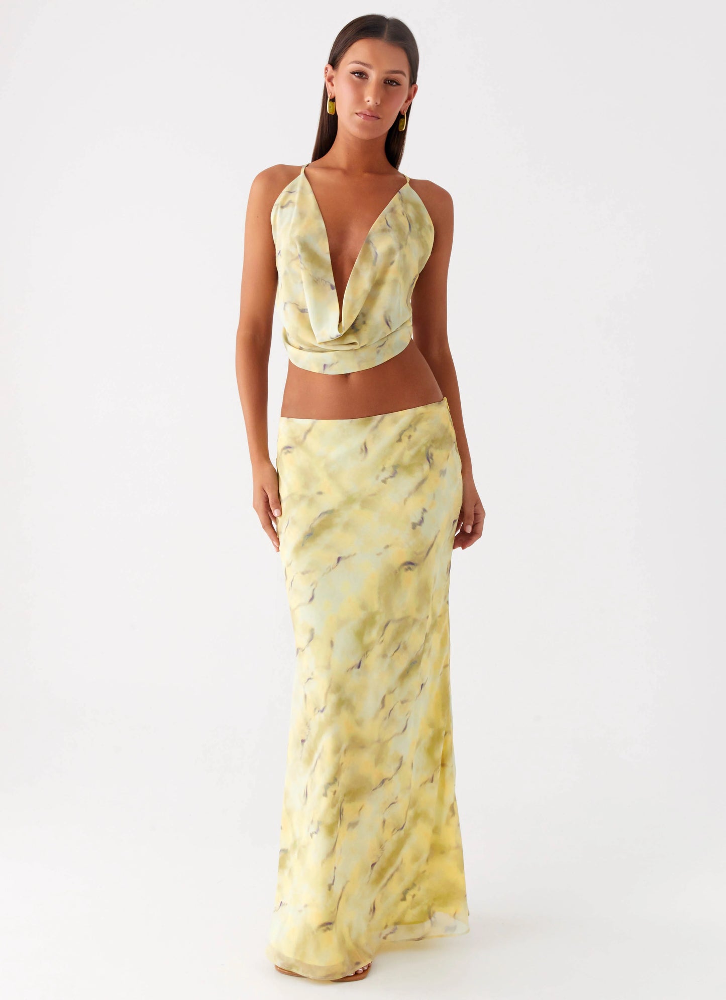 Kylo Cowl Top - Yellow Tie Dye