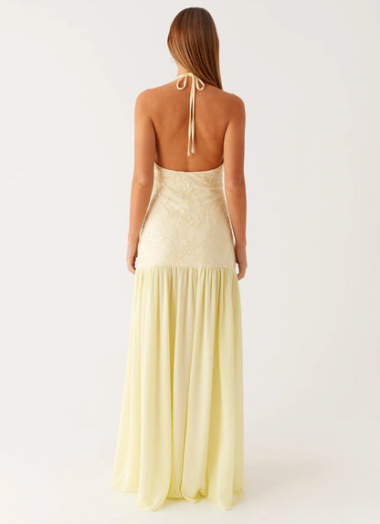 Janelle Beaded Maxi Dress - Yellow