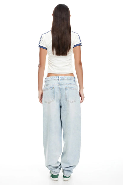 LIONESS On My Way Denim Jeans Light Denim