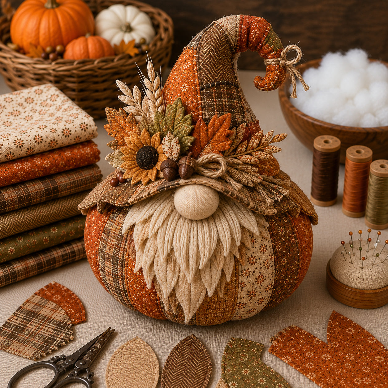 Cozy Harvest Pumpkin Patchwork Kit – DIY Quilted Fall Décor