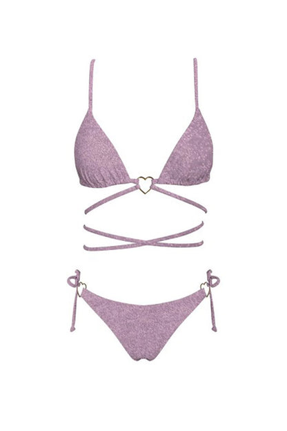 Summer Love Strappy Bikini Top Rose Shimmer