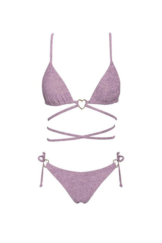 Summer Love Strappy Bikini Top Rose Shimmer