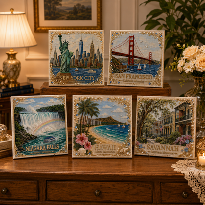 🗽 American Landmark Collection Crystal Art DIY Kit