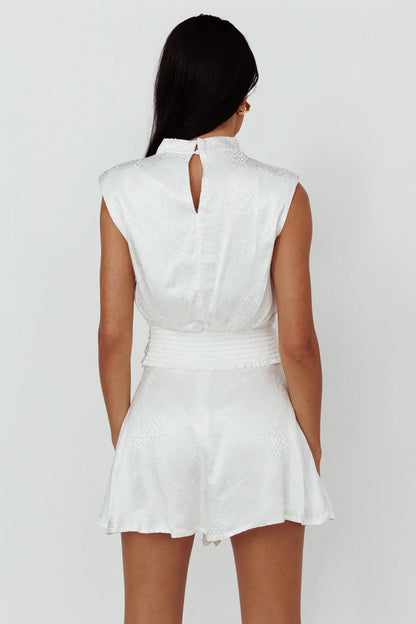 Sailing Snakeskin Texture Shorts White