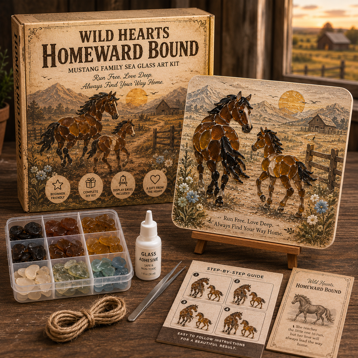 🌾 Mustang Family Memories DIY Sea Glass Art Kit