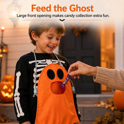 👻 Hands-Free “Feed the Ghost” Halloween Treat Bag for Kids  🎃🍬