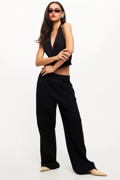 LIONESS Je Suis Halter Top Onyx