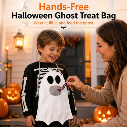 👻 Hands-Free “Feed the Ghost” Halloween Treat Bag for Kids  🎃🍬
