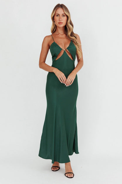 Casa Nova Cut-Out String Dress Emerald