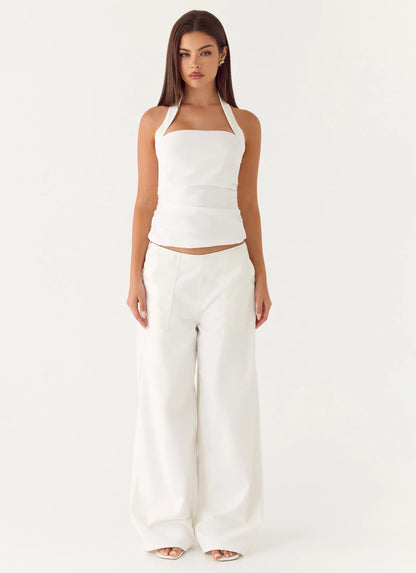 Seethal Halter Top - White