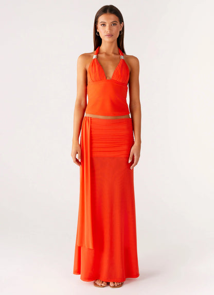 Blaze Maxi Skirt - Fire Red