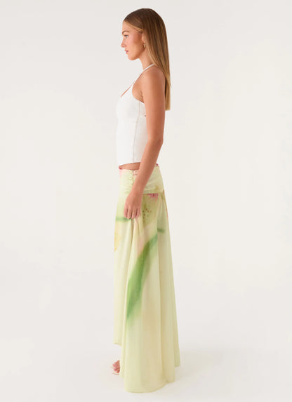 Sadona Asymmetric Maxi Skirt - Soft Lily