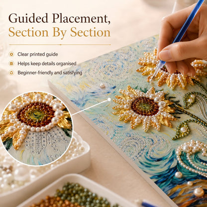 DIY Self-Adhesive Pearl Canvas Art for Elegant Wall Decor