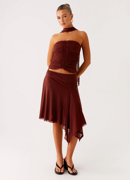 Mirage Midi Skirt - Chocolate