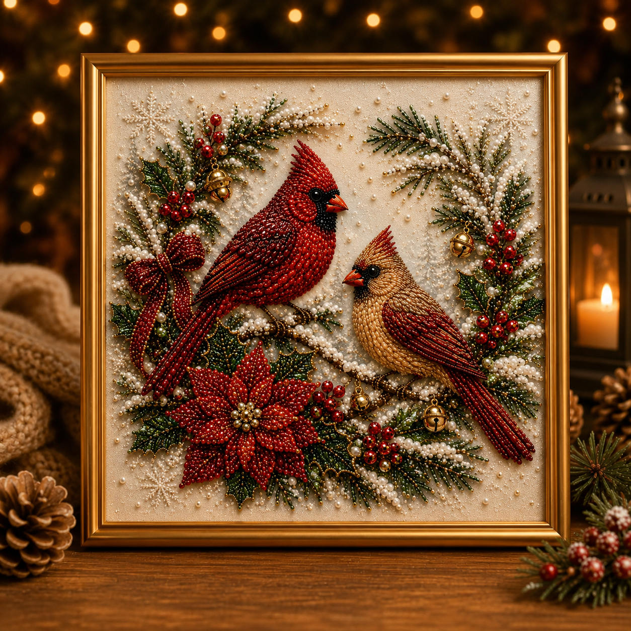 🐦 Christmas Backyard Birds DIY Pearl Painting Kit
