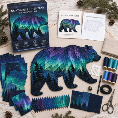 🌌🐺Northern Lights Wildlife DIY Patchwork Kit