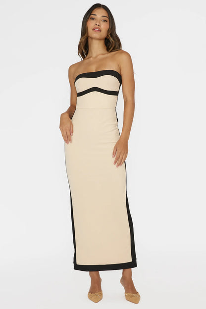 Tenika Strapless Bodycon Maxi Dress Nude