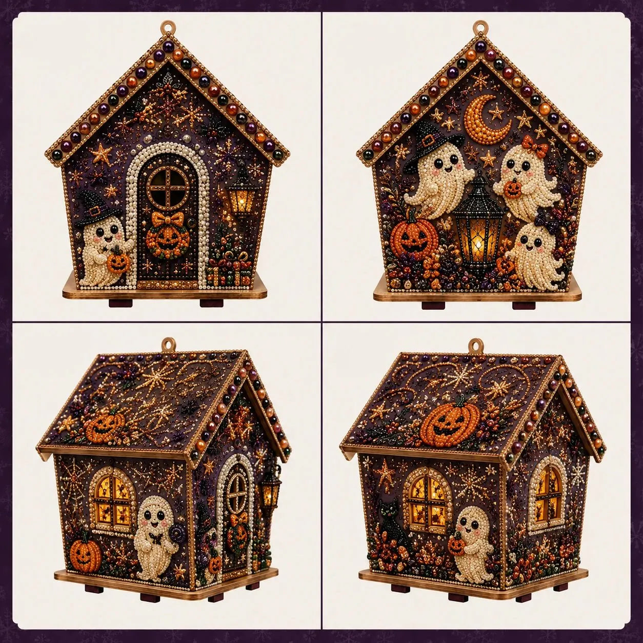 🏚️🎃Moonlit Wooden Cottage 3D Pearl Art Kit Collection | Complete Kit with All Tools & Step-by-Step Guide Included 💕