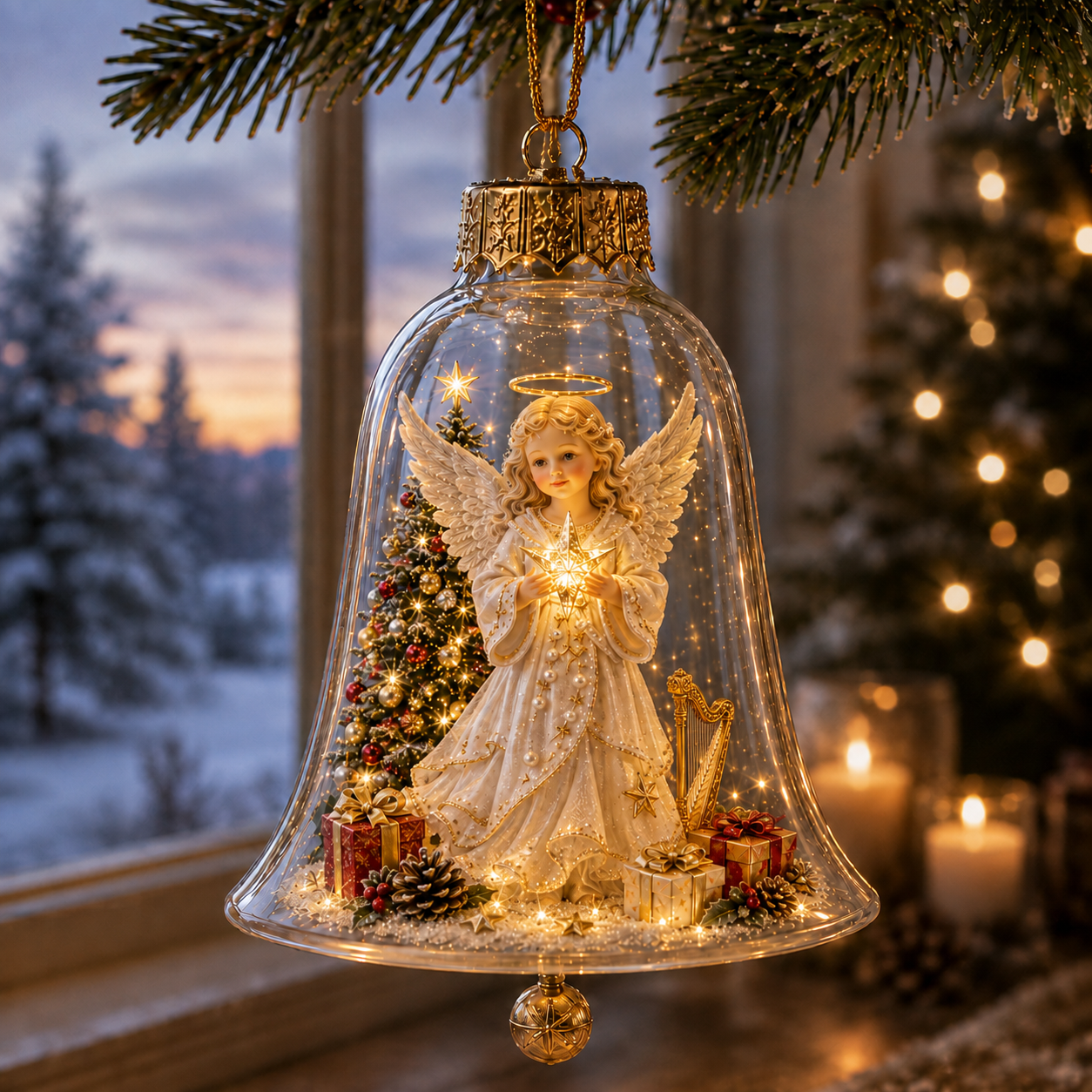 ✨🎄 Glowing Christmas Story Ornament – Light-Up Mini Holiday Scene