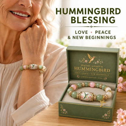 🔥 Last Day 49% OFF – 💜Hummingbird Garden Faith Bracelet 🌸