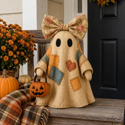 👻Lighted Vintage Patchwork Ghost