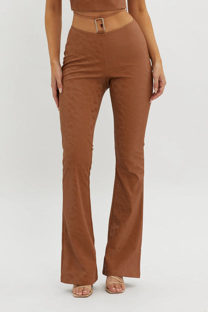 She's A Gemini Faux Leather Pants Mud