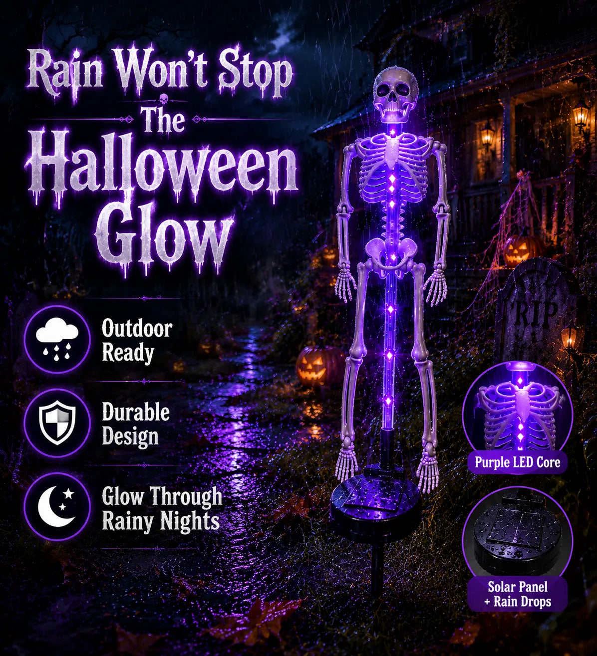 🎃💀Skeleton Solar Light Garden Stake