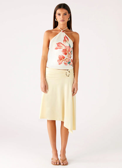 Loreta Beaded Tie Back Top - Siena Floral
