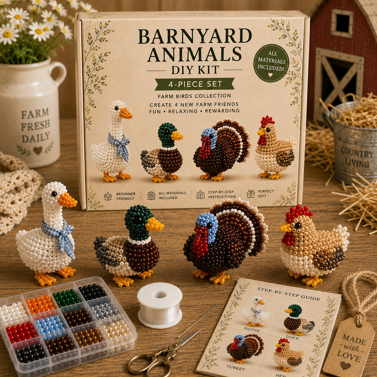 Barnyard Animals Beaded DIY Kit