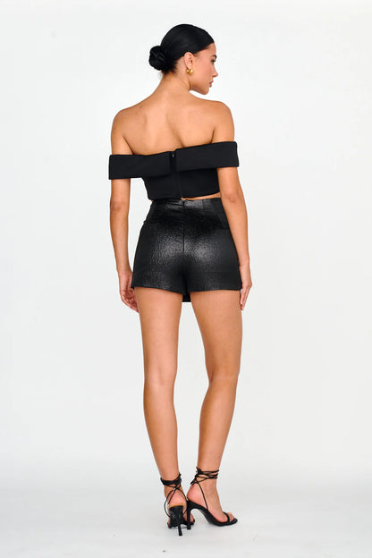 Game Changer Faux Wrap Shorts Black