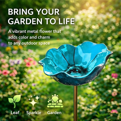 🐦Handcrafted Outdoor Metal Flower Garden Stakes
