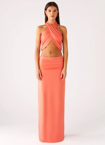 Coletta Wrap Top - Coral