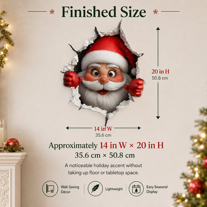 Creative 3D Christmas Santa Wall Sticker