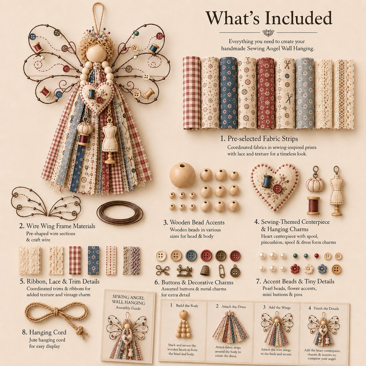 🌸Angel Fabric Hanging DIY Kit